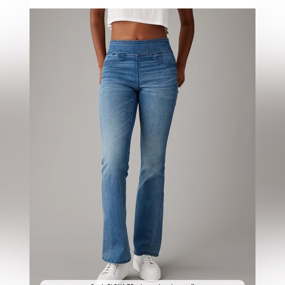 AE Luxe Pull-On High-Waisted Kick Bootcut Jean  size medium long - Picture 1 of 6